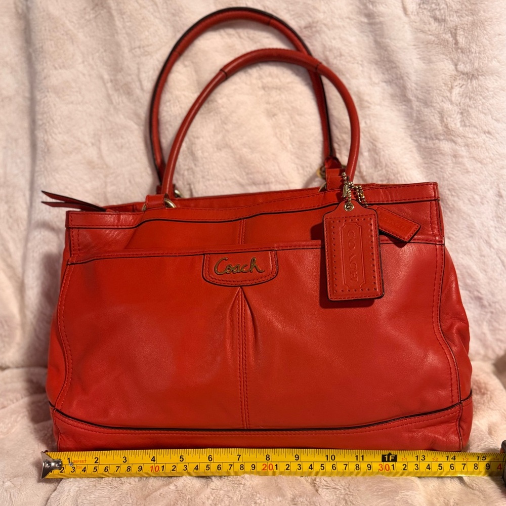 Coach Dark Orange Leather Tote Bag - Picture 2 of 7